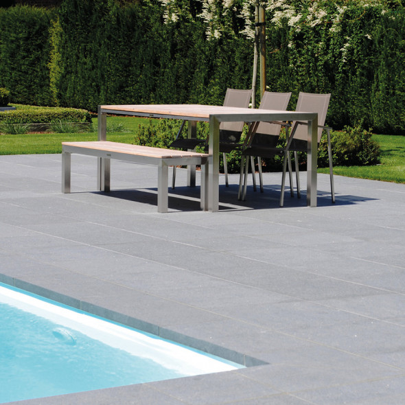 Carrelages terrasse en pierre naturelle, carrelages sol , granit, gris medium, Impermo, moderne & minimaliste